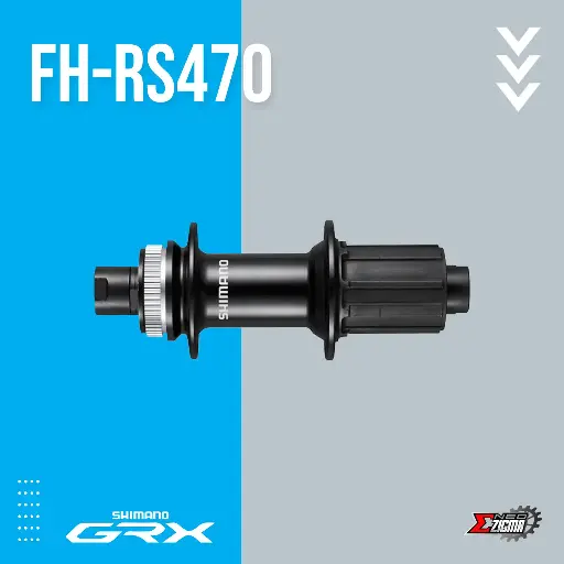 [HUSH074RE] Hub Road SHIMANO GRX FH-RS470 32H 12x142mm 10/11-Spd Center Lock Disc Rear Ind. Pack EFHRS470BL