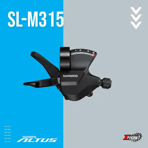[SLSH051RE] Shifter MTB SHIMANO Altus SL-M315 8-Spd Rapid Fire Rear Ind. Pack ESLM3158RA