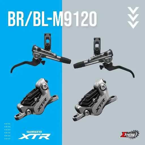 [DBSH028F/R] Disc Brake Assembly MTB SHIMANO XTR BR/BL-M9120 4-Piston J-kit Hydraulic Resin Pad w/ Fin F/R