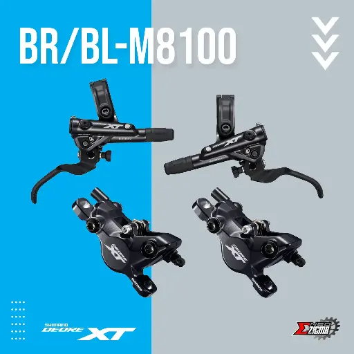 [DBSH049F/R] Disc Brake Assembly MTB SHIMANO XT BR/BL-M8100 J-Kit Hydraulic F/R