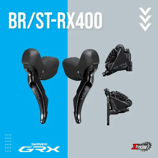 [DBSH057F/R] Disc Brake Assembly Gravel SHIMANO GRX BR/ST-RX400 10-Spd J-kit w/ Fin F/R