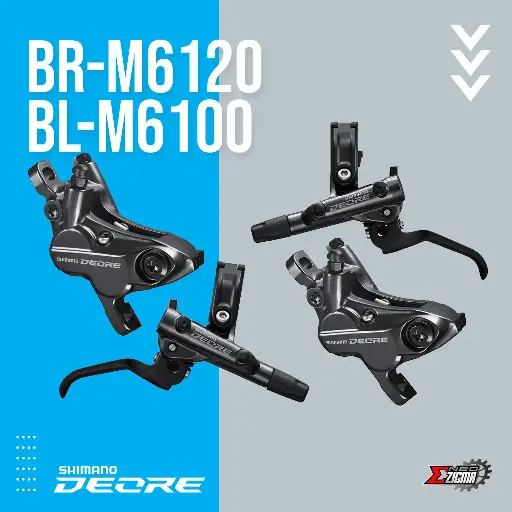 [DBSH062F/R] Disc Brake Assembly MTB SHIMANO Deore BR/BL-M6120/M6100 4-Piston  J-kit Hydraulic F/R