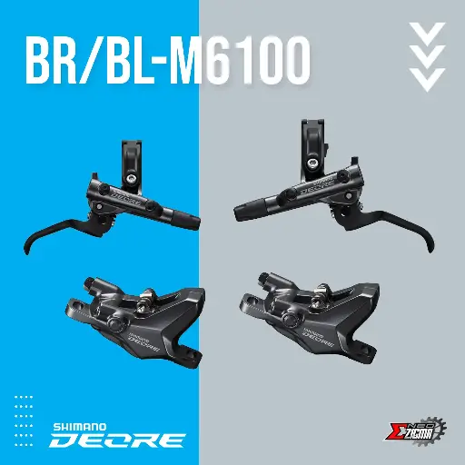 [DBSH063F/R] Disc Brake Assembly MTB SHIMANO Deore BR/BL-M6100 J-Kit Hydraulic F/R