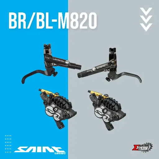 [DBSH067F/R] Disc Brake Assembly MTB SHIMANO Saint BR/BL-M820 4-Piston J-Kit Hydraulic F/R