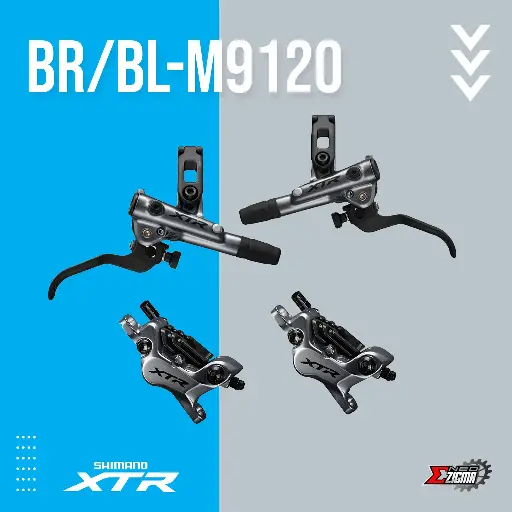 [DBSH090F/R] Disc Brake Assembly MTB SHIMANO XTR BR/BL-M9120 4-Piston J-Kit Hydraulic Metal Pad w/ Fin F/R