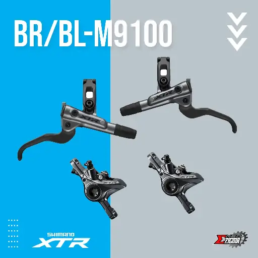 [DBSH091F/R] Disc Brake Assembly MTB SHIMANO XTR BR/BL-M9100 2-Piston J-Kit Hydraulic Metal Pad w/o Fin F/R