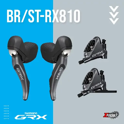 [DBSH069SF/R] Disc Brake Assembly Gravel SHIMANO GRX BR/ST-RX810 11-Spd J-Kit w/ Fin, Hose & OT F/R