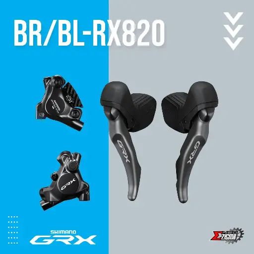 [DBSH085F/R] Disc Brake Assembly Gravel SHIMANO GRX BR/BL-RX820 12-Spd For 1X J-Kit w/ Fin F/R