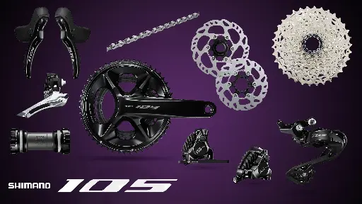 Group Set Road SHIMANO 105 R7100/7120 2x12-Spd Hydraulic, Full Group