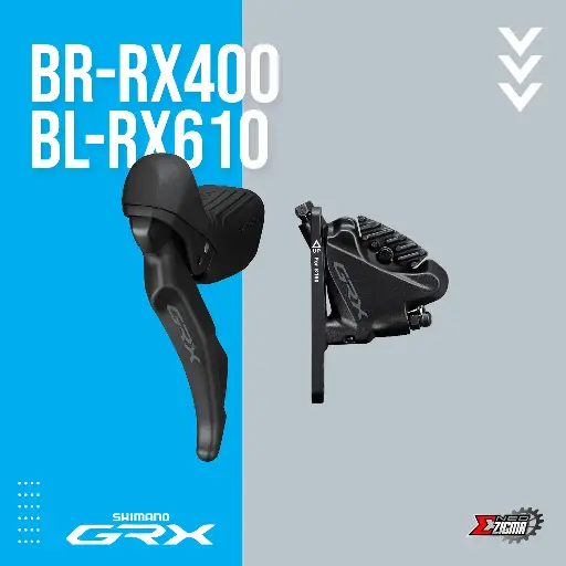 [DBSH004BLFI] Disc Brake Assembly Gravel SHIMANO GRX BR-RX400/BL-RX610-L 12-Spd For 160mm Rotor J-kit w/ Fin For 1x Front Ind. Pack IRX6102DLF6SC100