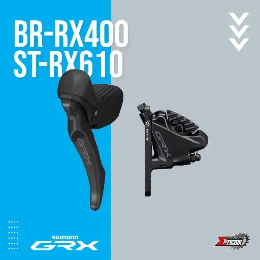 [DBSH004STFI] Disc Brake Assembly Gravel SHIMANO GRX BR-RX400/ST-RX610 12-Spd For 160mm Rotor J-kit w/ Fin For 2x Front Ind. Pack IRX6101DLF6SC100A