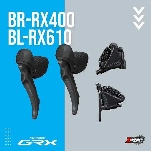 [DBSH004BLF/R] Disc Brake Assembly Gravel SHIMANO GRX BR-RX400/BL-RX610-L 12-Spd J-kit w/ Fin For 1x F/R Ind. Pack