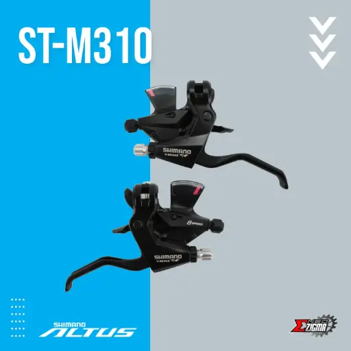 [STSH191] Shifter Lever MTB SHIMANO Altus ST-M310 Front/Rear 8-Spd ASTM3102LSBL/R8AL Black