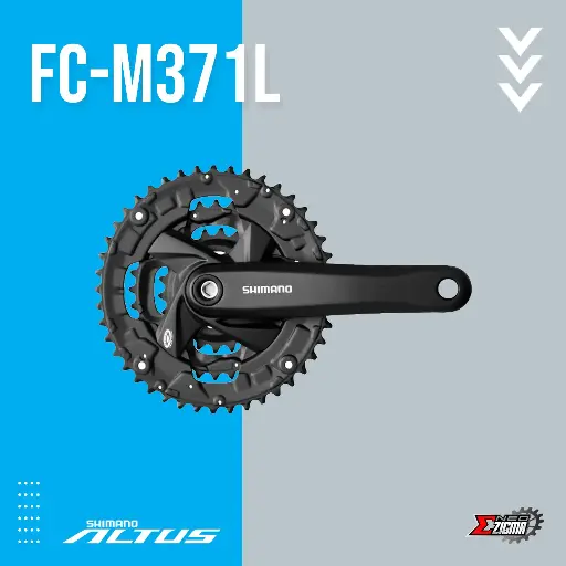 [CWSH242BK] Chainwheel MTB SHIMANO Altus FC-M371L 44x32x22x170mm 9-Spd AFCM371C422XL Black