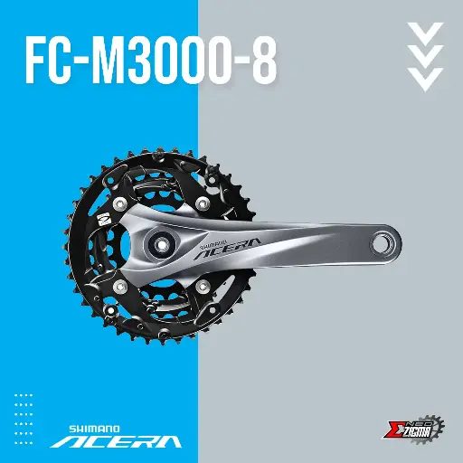 [CWSH167SP] Chainwheel MTB SHIMANO Acera FC-M3000-8 40x30x22x170mm 9-Spd AFCM30008C002X