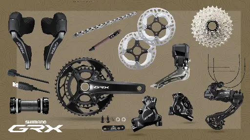 Group Set Gravel SHIMANO GRX Di2 RX825 2x12-Spd Hydraulic, Full Group