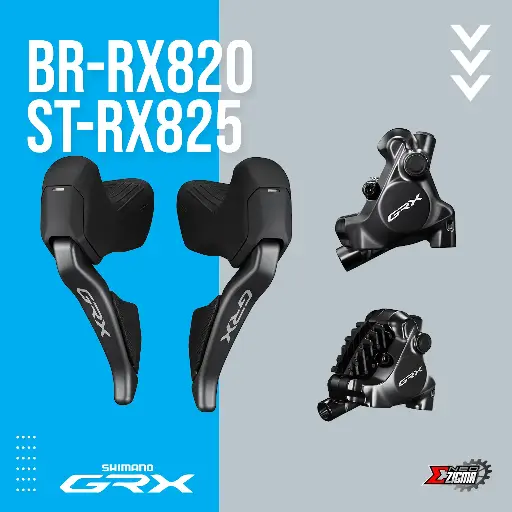 [DBSH005STF/R] Disc Brake Assembly Gravel SHIMANO GRX Di2 BR-RX820/ST-RX825 2x12-Spd J-Kit w/ Fin F/R