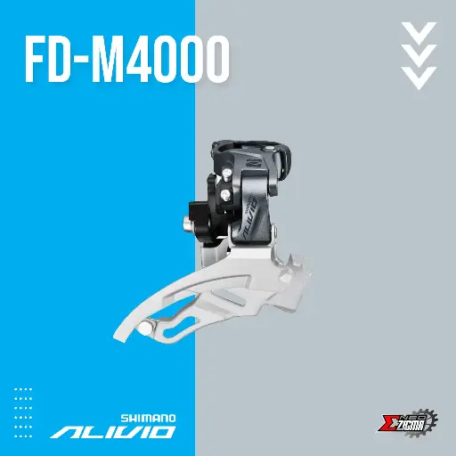 [FDSH104] Front Derailleur MTB SHIMANO Alivio FD-M4000 2x10-Spd AFDM4000DSM6 For 40T Down-swing w/ 31.8mm Adapter