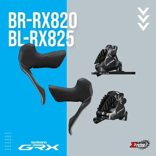 [DBSH005BLF/R] Disc Brake Assembly Gravel SHIMANO GRX Di2 BR-RX820/BL-RX825 1x12-Spd J-kit w/ Fin F/R
