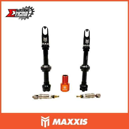 [VALVMAX101] Valve Kit MAXXIS 50mm C900000215 For Tubeless Rim (2Pcs with Cap & Spare Valve Core)
