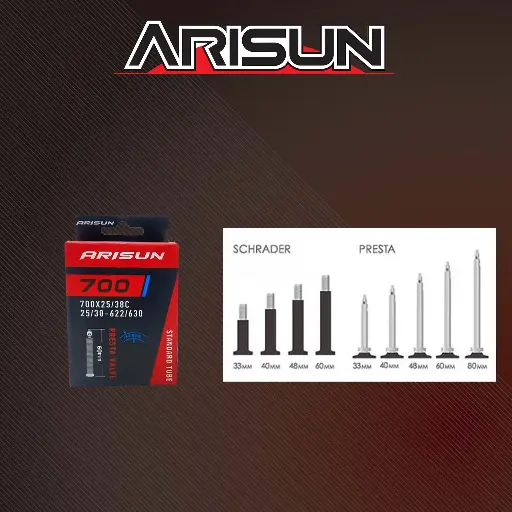 [TUBARI103] Tube 700x25/38C ARISUN U011013 F/V 60mm