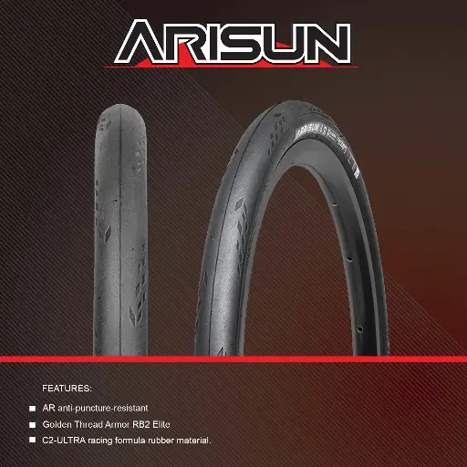 [TIREARI702] Tire Road ARISUN Storm C2 Ultra R8 Folding 700x28C TLR T050507 Black 220TPI 290g