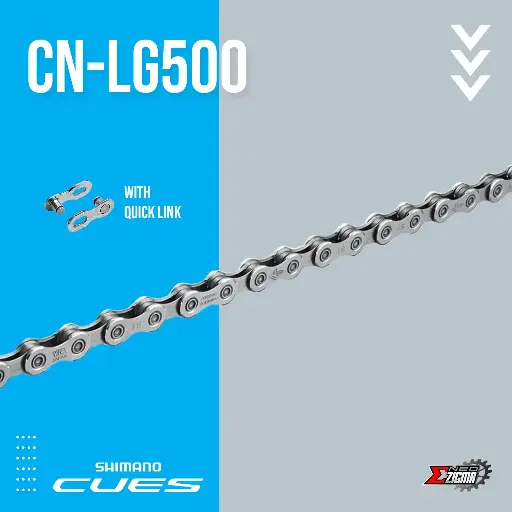 [CNSH150I] Chain MTB SHIMANO Others CN-LG500 126L 9/10/11-Spd Linkglide w/ Quick Link Ind. Pack ICNLG500126Q
