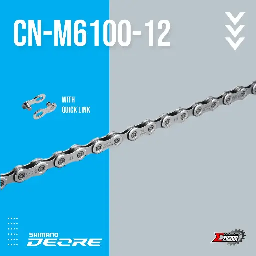 [CNSH136I] Chain MTB SHIMANO Deore CN-M6100 126L 12-Spd Ind. Pack ICNM6100126Q