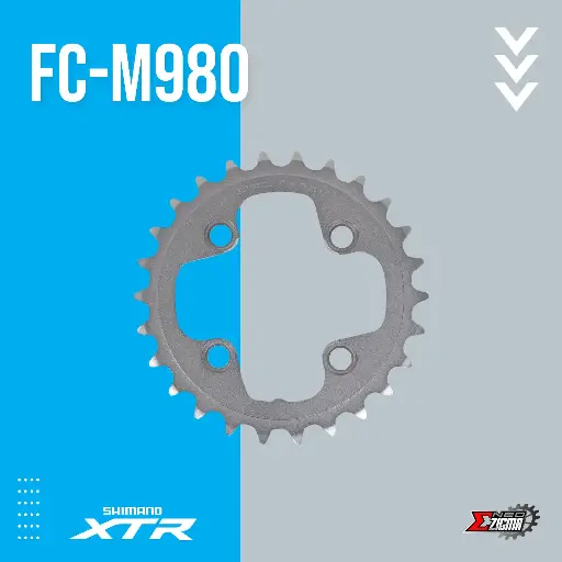 [CRSH105I] Chainring MTB SHIMANO XTR FC-M980 AH 26T Ind. Pack Y1LR26000