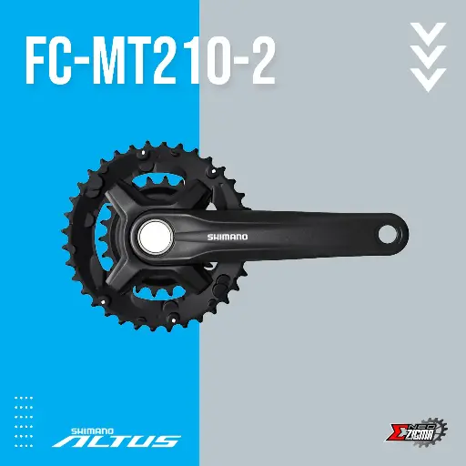 [CWSH412E] Chainwheel MTB SHIMANO Altus FC-MT210-2 36x22x175mm 9-Spd w/o BB Parts (2-Piece) Ind. Pack EFCMT210EX62L