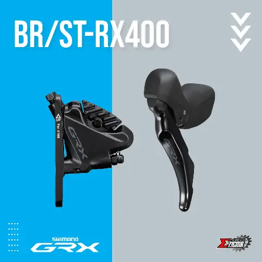[DBSH057FI] Disc Brake Assembly Gravel SHIMANO GRX BR/ST-RX400 10-Spd 160mm Rotor J-kit w/ Fin, Front Ind. Pack IRX400DLF6SC100A