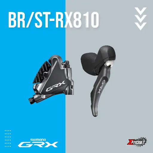 [DBSH069RI] Disc Brake Assembly Gravel SHIMANO GRX BR/ST-RX810 11-Spd For 140mm Rotor J-kit w/ Fin, Hose & OT Rear Ind. Pack IRX8102DRRDSC170A
