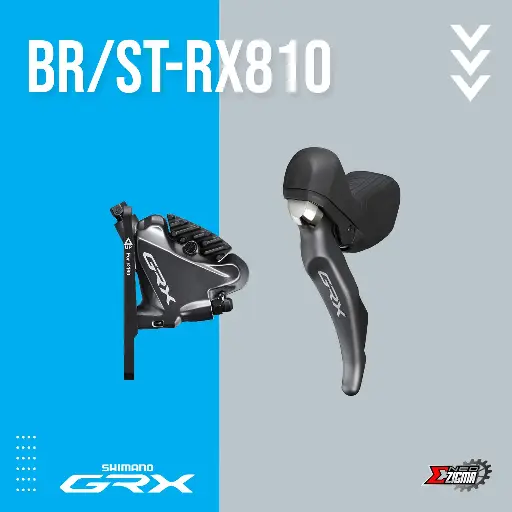 [DBSH069STFI] Disc Brake Assembly Gravel SHIMANO GRX BR/ST-RX810 11-Spd For 160mm Rotor J-kit w/ Fin, Hose & OT Front Ind. Pack IRX8102DLF6SC100A