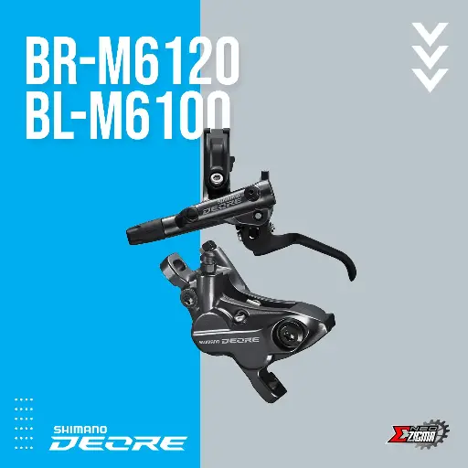 [DBSH062FE] Disc Brake Assembly MTB SHIMANO Deore BR/BL-M6120/M6100 4-Piston  J-kit Hydraulic Front Ind. Pack EM61201JLFPRA100