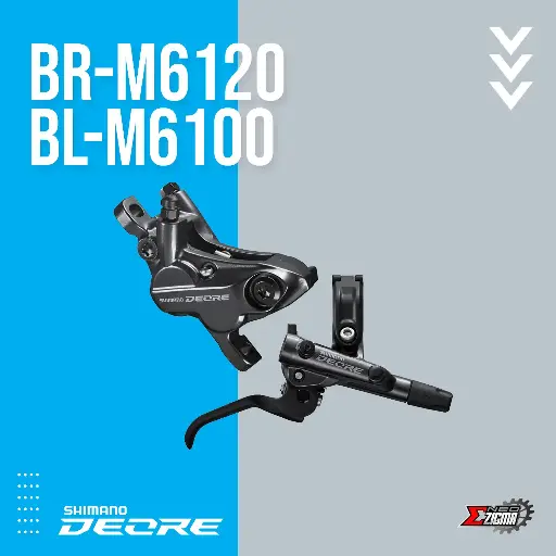 [DBSH062RE] Disc Brake Assembly MTB SHIMANO Deore BR/BL-M6120/M6100 4-Piston J-Kit Hydraulic Rear Ind. Pack EM61201JRRXRA170