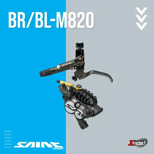 [DBSH067FI] Disc Brake Assembly MTB SHIMANO Saint BR/BL-M820 4-Piston Metal Pad J-kit Hydarulic Front Ind. Pack IM820BJLFPNA100