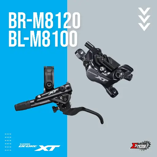 [DBSH073FI] Disc Brake Assembly MTB SHIMANO XT BR/BL-M8120/M8100 4-piston J-Kit Hydraulic w/ Fin Front Ind. Pack IM8120JLFXSA100