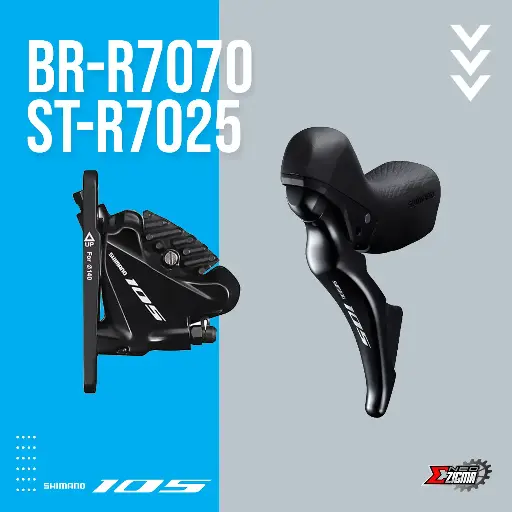 [DBSH029FI] Disc Brake Assembly Road SHIMANO 105 BR/ST-R7070/R7025 11-Spd For 160mm Rotor IR7025DLF4SC100A J-kit Hydraulic Front Ind. Pack Short Reach