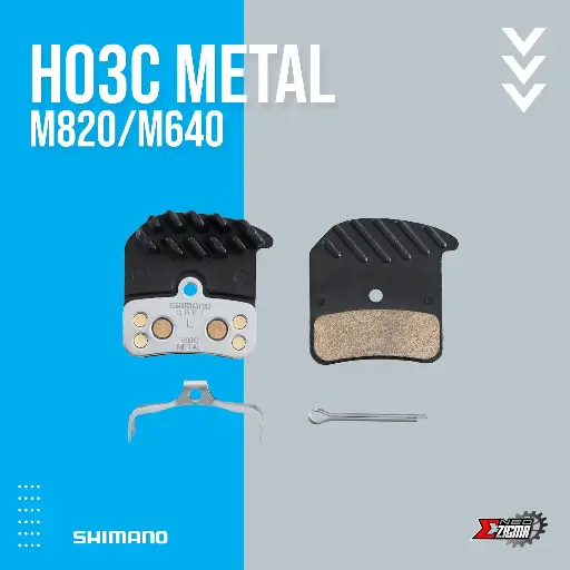[DPSH114I] Disc Brake Pad MTB SHIMANO Others H03C Metal (M820,M640) w/ Fin Ind. Pack IBPH03CMFA