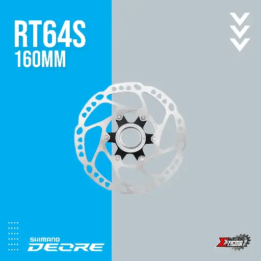 [DRSH162E] Disc Rotor MTB SHIMANO Deore RT64S 160mm w/ Large Lock Ring Center Lock Ind. Pack ESMRT64SEC