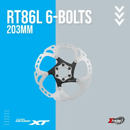 [DRSH109E] Disc Rotor MTB SHIMANO XT RT86L 203mm 6-Bolts Icetech Ind. Pack ESMRT86L2