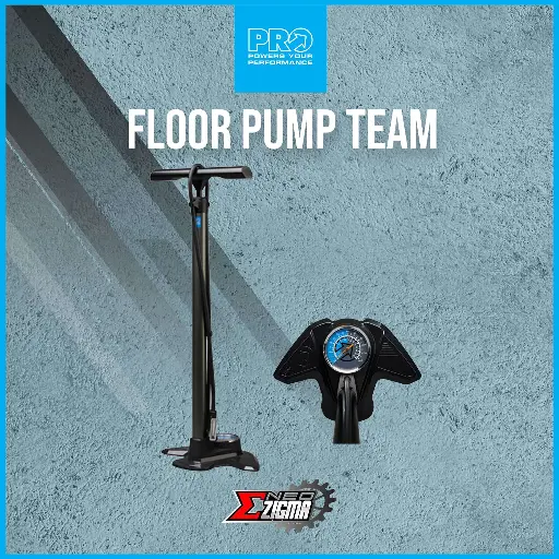 [PUMPPR122] Floor Pump PRO Team Alloy Barrel, Base, Dual Gauge PRPU0102