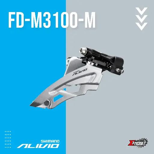 [FDSH251E] Front Derailleur MTB SHIMANO Alivio FD-M3100-M 3x9 Mid Clamp Side Swing 34.9mm Ind. Pack EFDM3100MX6