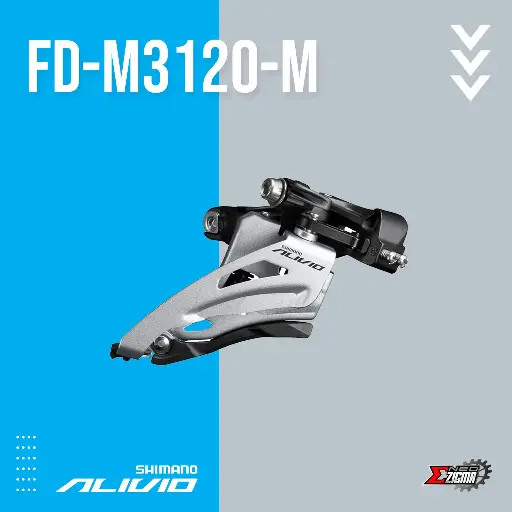 [FDSH250E] Front Derailleur MTB SHIMANO Alivio FD-M3120-M 2x9 Side Swing w/ 31.8mm Adapter Ind. Pack EFDM3120MX4