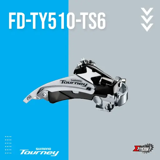 [FDSH258E] Front Derailleur MTB SHIMANO Tourney FD-TY510-TS6 6/7-Spd Top Swing Dual Pull Ind. Pack EFDTY510TSX6