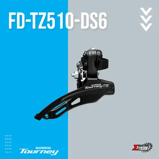[FDSH255E] Front Derailleur MTB SHIMANO Tourney FD-TZ510-DS6 31.8mm Down Swing Top Pull Ind. Pack EFDTZ510DSTM6