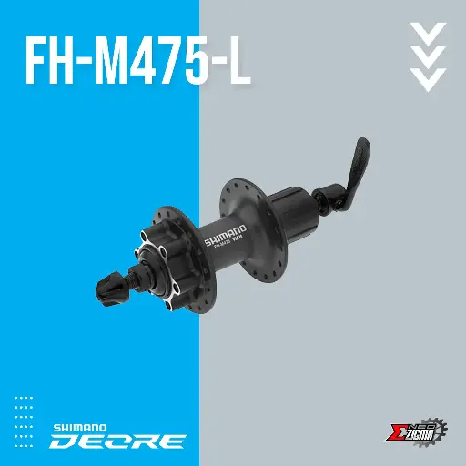 [HUSH094RE] Hub MTB SHIMANO Deore FH-M475-L 32H 8/9/10-Spd 6 Bolt Rear Ind. Pack EFHM475BZLL5