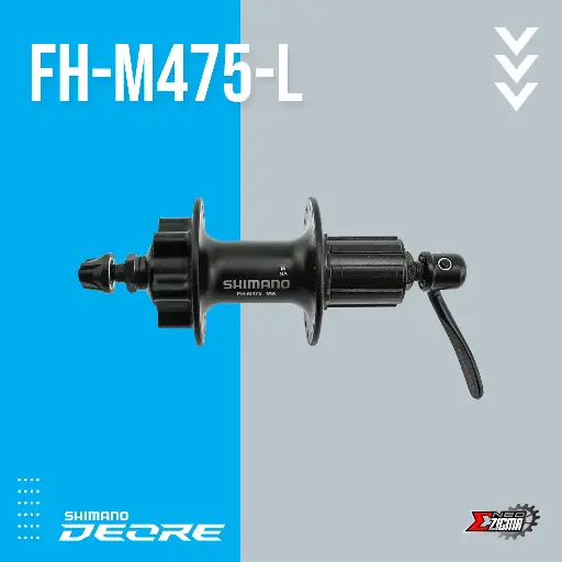 [HUSH016RE] Hub MTB SHIMANO Deore FH-M475L 36H 8/9/10-Spd 6-Bolt DBR Rear Ind. Pack EFHM475AZLL5