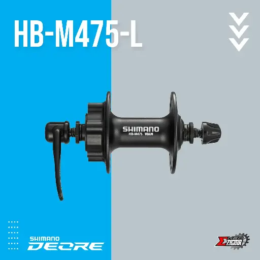 [HUSH016FE] Hub MTB SHIMANO Deore HB-M475-L 36H 6-Bolt DBR Front Ind. Pack EHBM475AL5