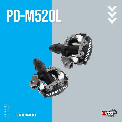 [PDSH102BKE] Pedal MTB SHIMANO MTB-Others PD-M520L SPD Dual Sided  XC w/ Cleats Ind. Pack EPDM520L